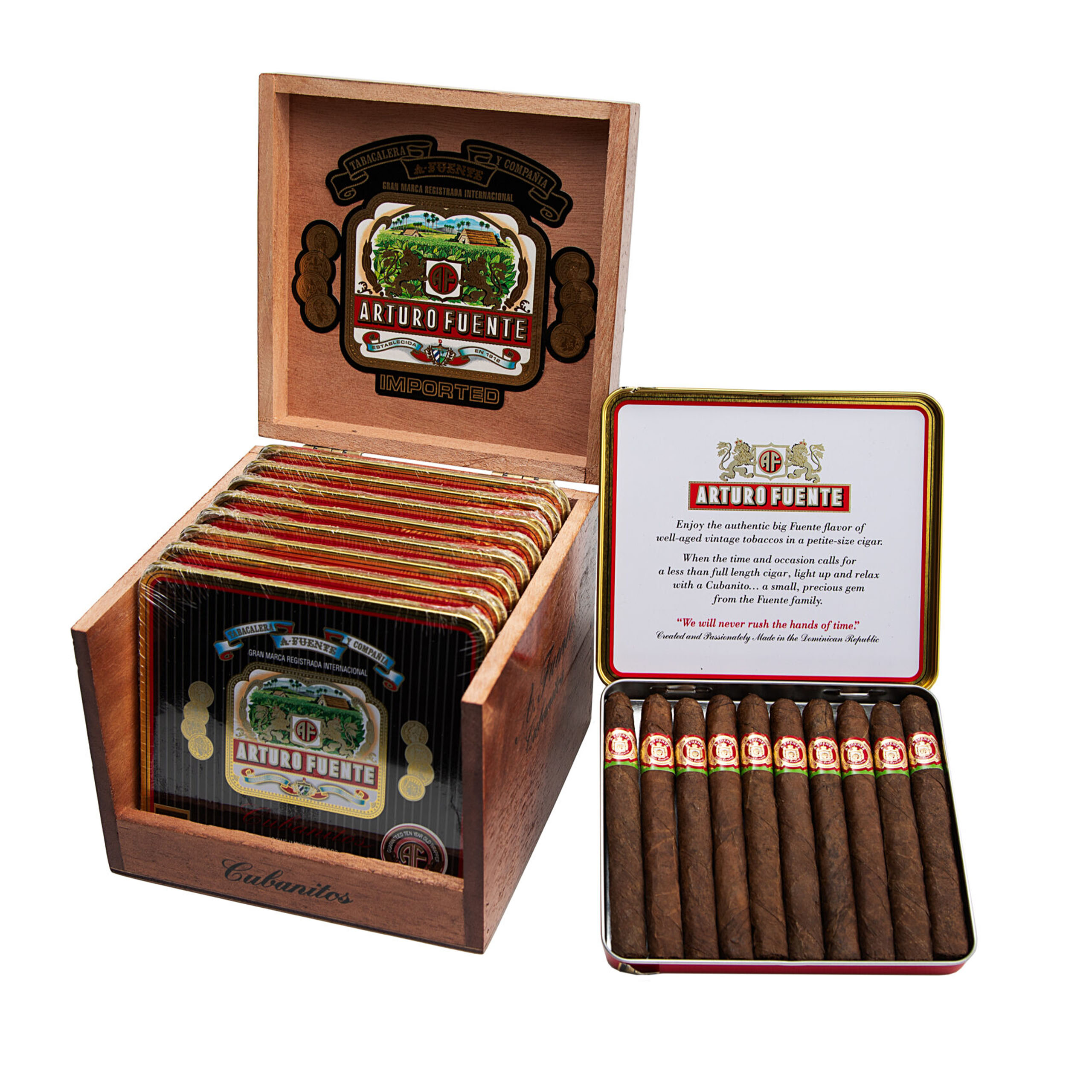 Arturo Fuente  Cubanitos (10 ct Tin Pack) 4.5 x 32